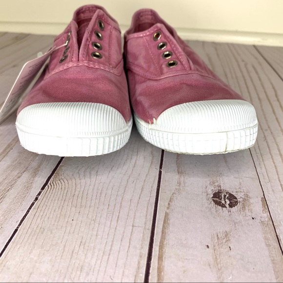 Cienta Kids Slip-On Canvas Sneaker ‘Distressed Pink’ Laceless Ecological Fabric - Picture 4 of 13